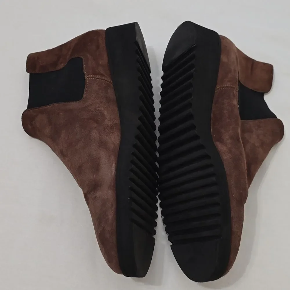 Amalfi Brown Suede‎ Leather Pull On Chelsea Boots 11M